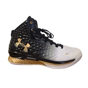 Under Armour Curry 1 MVP Basketball Shoes Black Gold Mens Size:11 3026051-001